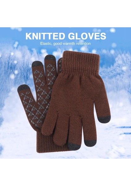Siyah Stil Örme Bisiklet Eldiveni Dokunmatik Ekran Erkek Kadın Kış Eldivenler Kaymaz Kadife Kalın Eldiven Unisex Elastik Sürüş Için Koşu (Yurt Dışından) modelleri