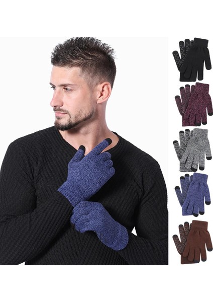 Siyah Stil Örme Bisiklet Eldiveni Dokunmatik Ekran Erkek Kadın Kış Eldivenler Kaymaz Kadife Kalın Eldiven Unisex Elastik Sürüş Için Koşu (Yurt Dışından) fırsatları