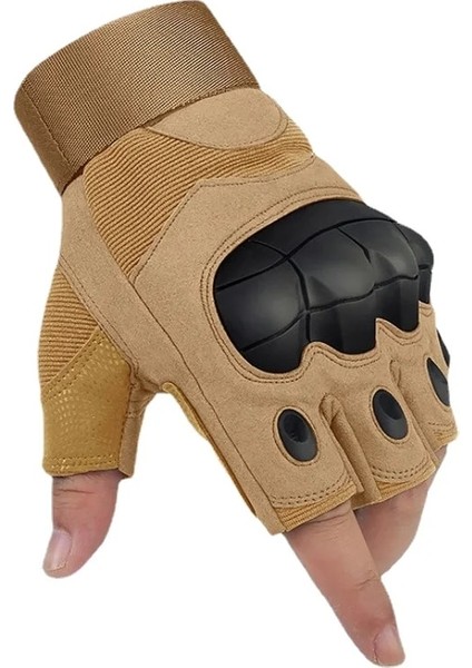 Siyah Stil L Boyutu Amping Yürüyüş Eldivenleri Yumuşak Yarım Parmak Taktik Eldiven Askeri Kaymaz Kauçuk Sert Knuckle Eldiven Paintball Yüksek (Yurt Dışından) modelleri