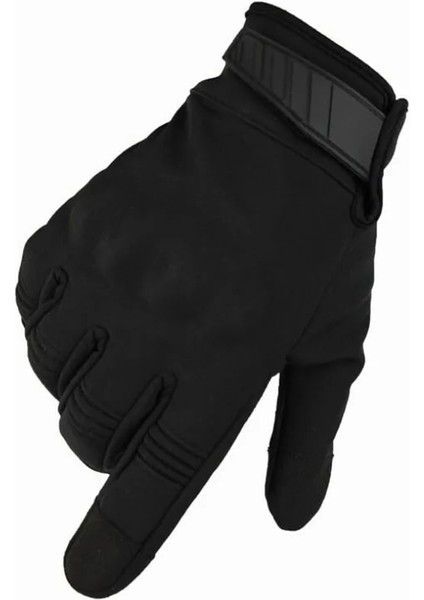 Siyah Stil Xl Boyutu Rüzgar Geçirmez Taktik Eldiven Askeri Dokunmatik Ekran Açık Spor Kamuflaj Bisiklet Kayak Yürüyüş Tırmanma Için Sıcak Eldiven Tutmak (Yurt Dışından)