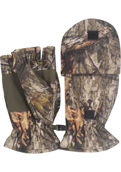 Kamuflaj Stili Xl Boyutu Kış Pamuk Dolgu Kamuflaj Yarım Parmak Çevirme Eldiven Esnek ve Sıcak Spor Yürüyüş Koruyucu Askeri Taktik Eldivenler (Yurt Dışından)
