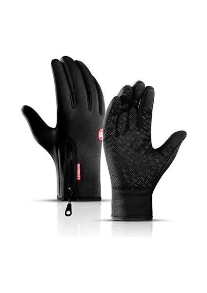 Bk Tarzı M Boyutu Kış Erkek Kadın Dokunmatik Ekran Taktik Eldiven Su Geçirmez Direnç Açık Kayak Yürüyüş Tırmanma Tam Parmak Eldiven (Yurt Dışından)