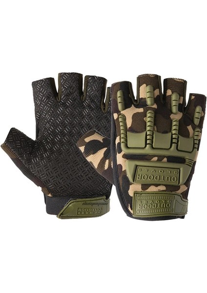 Kamuflaj Tarzı Kaymaz Açık Avcılık Yürüyüş Eldiveni Kauçuk Koruyucu Taktik Savaş Askeri Eldiven Dayanıklı Motosiklet Bisiklet Eldiveni (Yurt Dışından)