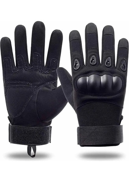 Siyah Stil Xl Boyutu Taktik Askeri Eldiven Çekim Eldivenleri Dokunmatik Tasarım Spor Koruyucu Spor Motosiklet Avcılık Tam Parmak Yürüyüş Eldiveni (Yurt Dışından)