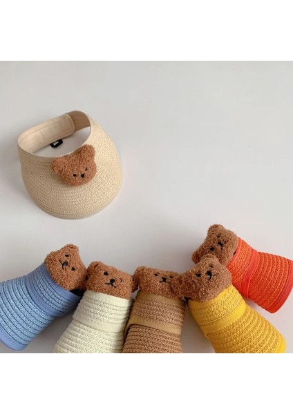 Turuncu Tarzı Yaz Örgü Güneşlik Kapaklar Sevimli Karikatür Ayı Kap Örgü Nefes Açık Çocuklar 6 Ay-5 Yaş Çocuklar Için Güneşlikler Katlayın (Yurt Dışından) fiyatları