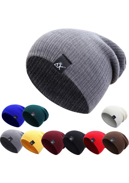 Yeşil Stil 2022 Bere Şapka Kadın Rahat Erkek Şapka Moda Örme Kış Şapkası Erkekler Için Sıcak Katı Hip-Hop Kadın Baggy Skullies Unisex Kap (Yurt Dışından)