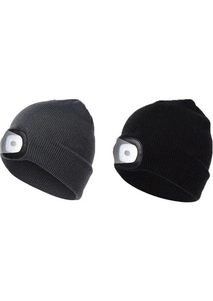 Gri Tarzı Basın Düğmesi LED Işık Bere Kış Şapka Örme Unisex Erkekler Kadınlar Için Özel Noel Teknoloji Gag Hediyeler Gençler Açık (Yurt Dışından)