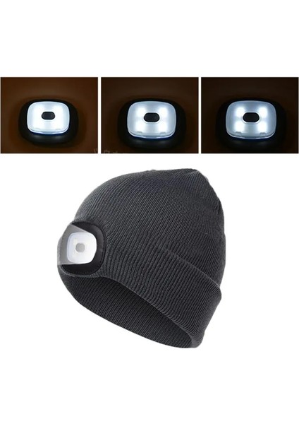 Gri Tarzı Basın Düğmesi LED Işık Bere Kış Şapka Örme Unisex Erkekler Kadınlar Için Özel Noel Teknoloji Gag Hediyeler Gençler Açık (Yurt Dışından)