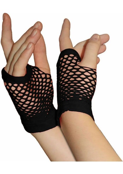 Sarı Stil Örgü Eldiven Yaz Bayanlar Kızlar Kısa Metyle Fishnet Eldiven Gotik Punk Rock Kostüm Partisi Parmaksız Eldiven Giymek (Yurt Dışından) modelleri