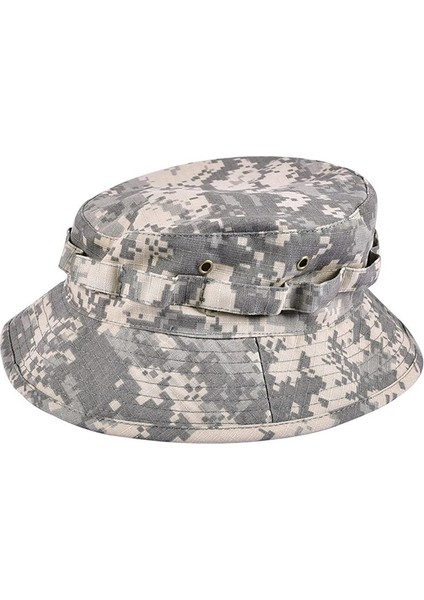 Bir Stil Yaz Kamuflaj Güneşlik Boonie Şapka Askeri Taktik Kova Şapka Erkekler Avcılık Balıkçı Şapkası Açık Yuvarlak Ağız Güneş Şapkası Yürüyüş Kap (Yurt Dışından)