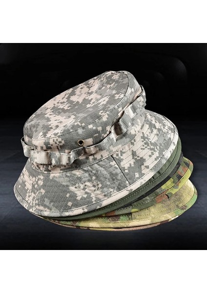 Bir Stil Yaz Kamuflaj Güneşlik Boonie Şapka Askeri Taktik Kova Şapka Erkekler Avcılık Balıkçı Şapkası Açık Yuvarlak Ağız Güneş Şapkası Yürüyüş Kap (Yurt Dışından) fiyatları
