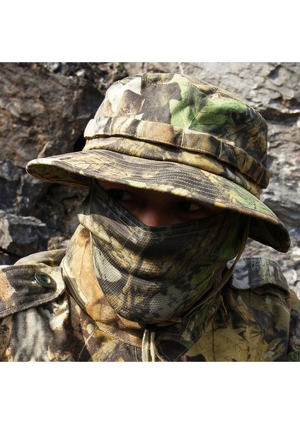 Bir Stil Yaz Kamuflaj Güneşlik Boonie Şapka Askeri Taktik Kova Şapka Erkekler Avcılık Balıkçı Şapkası Açık Yuvarlak Ağız Güneş Şapkası Yürüyüş Kap (Yurt Dışından) modelleri