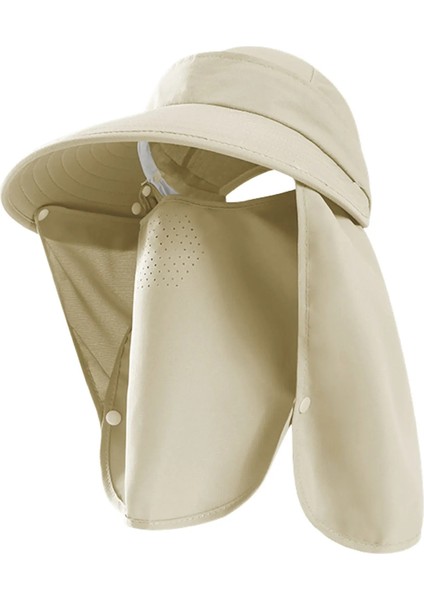 Beyaz Stil Balıkçı Şapkası Erkekler ve Kadınlar Için Tam Uv Koruma Çabuk Kuruyan Boyun Koruma Katlanabilir Güneş Şapkaları Kadınlar Için (Yurt Dışından)