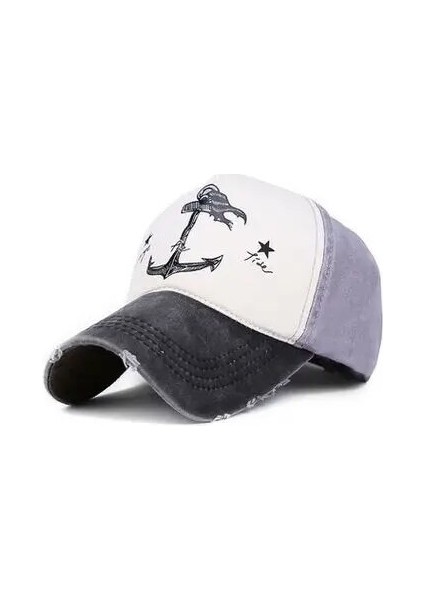 Bk Stili Xs Boyutu Halka Sonbahar Çiftler Şapka Erkek ve Kadın Için Saf Pamuk Beyzbol Kapakları Eski Korsan Çapa Şapkaları Yapmak 5 Renk (Yurt Dışından)