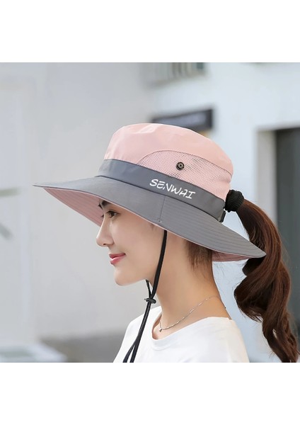 G Tarzı Yaz Kadın At Kuyruğu Şapka Balıkçı Şapkaları Uv Upf Geniş Kenarlı Nefes Güneş Şapkası Açık Seyahat Yürüyüş Balıkçılık Kova Kapağı (Yurt Dışından) modelleri