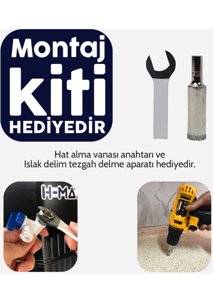 15 Aşama 9 Litre Çelik Tanklı 80 Gpd Membranlı Su Arıtma Cihazı