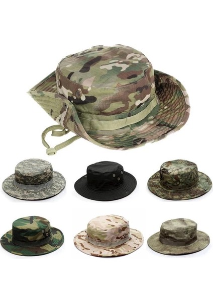 No.2 Tarzı Yaz Multicam Boonie Şapka Taktik Panama Kamuflaj Kova Şapka Avcılık Yürüyüş Kapaklar Ordu Panama Askeri Boonie Erkek Kadın 60 cm (Yurt Dışından) indirimleri