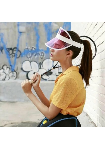 Mavi Stil Yaz Moda Serin Kız Kadın Pvc Şapka Güneşlik Parti Rahat Şapka Şeffaf Plastik Yetişkin Güneş Koruyucu Kap Açık Spor Yürüyüş Kapaklar (Yurt Dışından) fırsatları