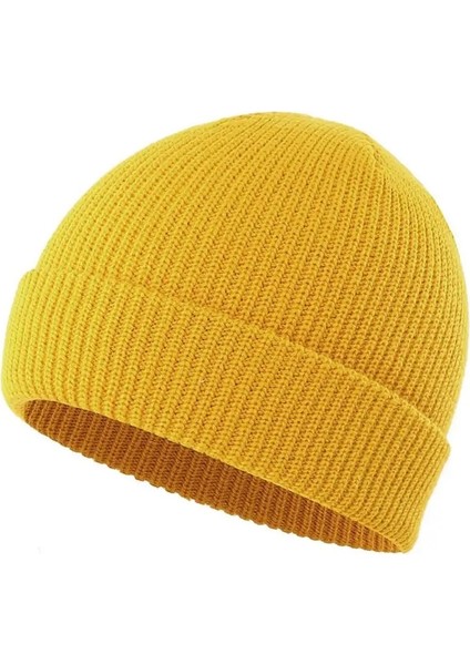 Sarı Stil Kış Unisex Bere Şapka Örgü Manşet Sıcak Şapka Düz Renk Düz Yün Örme Şapka Açık Bisiklet Balıkçılık Spor Elastik Şapkalar (Yurt Dışından) indirimleri