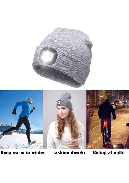 Turuncu Tarzı Işıklı LED Beanie Torch Hat Menwomen Şapka Kış Sıcak Far Kapağı 3 Parlaklık Seviyesi ile Kamp Balıkçılık Için 4 Parlak LED (Yurt Dışından) modelleri