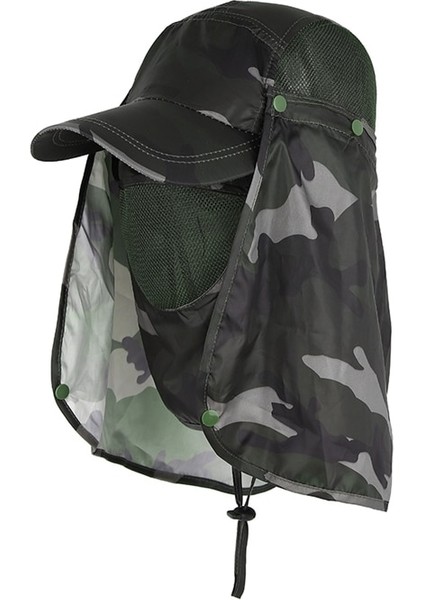 Jg Tarzı Yüz Boyun Flap Güneşlikli Kep Açık Güneş Koruyucu Balıkçılık Güneş Anti Uv Daiva Koruma Kafa Bandı Güneş Yağmur Şapka Yürüyüş Kap (Yurt Dışından)