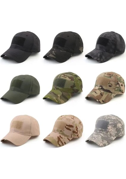 Haki Tarzı Açık Kamuflaj Şapka Beyzbol Kapaklar Sadelik Taktik Askeri Ordu Camo Avcılık Kap Şapka Spor Bisiklet Kapaklar Erkekler Için Yetişkin (Yurt Dışından)
