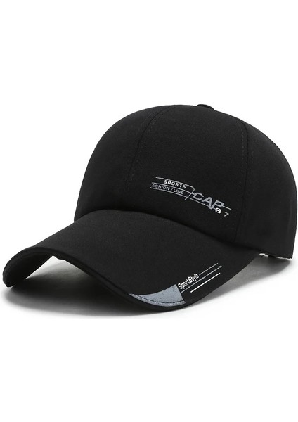 Siyah Stil Moda Unisex Yaz Çabuk Kuruyan Kanvas Beyzbol Şapkası Erkekler Nefes Açık Spor Koruma Dağcılık Güneş Şapkası Kadın (Yurt Dışından)