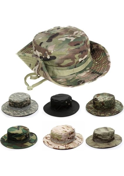 No.7 Tarzı Multicam Boonie Şapka Askeri Kamuflaj Taktik Kap Kova Şapka Ordu Avcılık Açık Panama Şapka Yürüyüş Balıkçılık Dağ Şapkası Erkekler (Yurt Dışından)