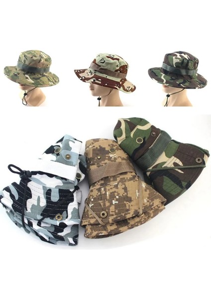 Gri Tarzı Güneş Koruyucu Boonie Şapka Taktik Askeri Yaz Güneş Koruma Kapağı Kamuflaj Avcılık Yürüyüş Balıkçılık Açık Spor Orman Kap Erkekler (Yurt Dışından)