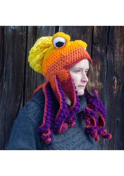 Fildişi Tarzı Tığ Ahtapot Şapka Benzersiz Yumuşak Tığ Beanies Cadılar Bayramı Kostüm Cosplay NOV99 Için Çok Iyi Bir Doğum Günü Noel Hediyesi (Yurt Dışından) modelleri