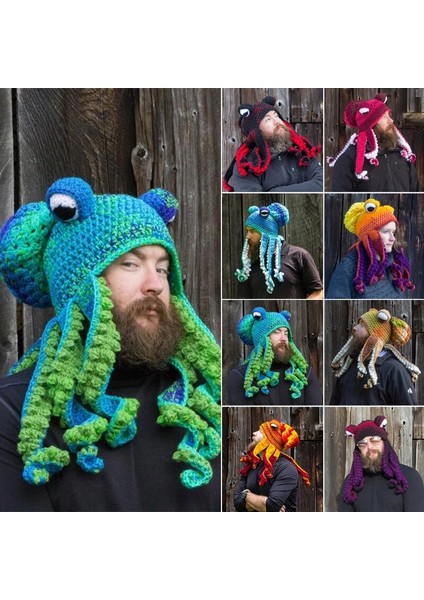 Fildişi Tarzı Tığ Ahtapot Şapka Benzersiz Yumuşak Tığ Beanies Cadılar Bayramı Kostüm Cosplay NOV99 Için Çok Iyi Bir Doğum Günü Noel Hediyesi (Yurt Dışından) fırsatları