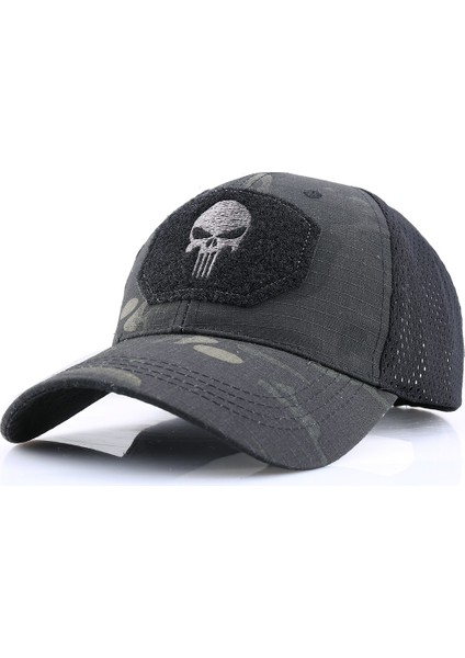 No.2 Tarzı Yaz Taktik Askeri Kamuflaj Beyzbol Örgü Kafatası Kap Ayarlanabilir Güneşlik Şapka Kamp Avcılık Yürüyüş Nefes Kapaklar Erkekler (Yurt Dışından)