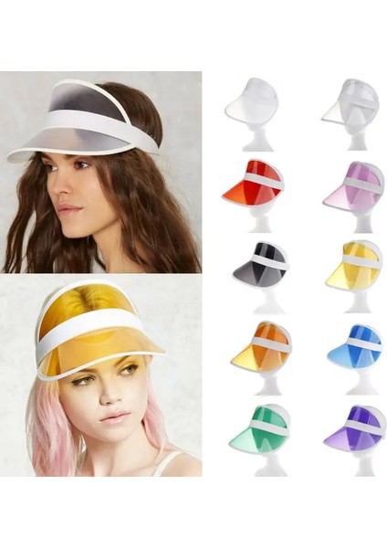 Yeşil Stil Yaz Moda Serin Kız Kadın Pvc Şapka Güneşlik Parti Rahat Şapka Şeffaf Plastik Yetişkin Güneş Koruyucu Kap Açık Spor Yürüyüş Kapaklar (Yurt Dışından) fiyatları