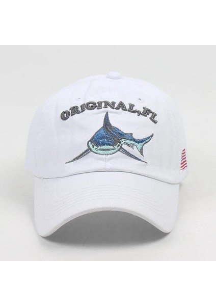 Köpekbalığı Beyazı Tarzı Ayarlanabilir Çok Stil Açık Yürüyüş Seyahat Güneş Koruyucu Erkek Erkek Beyzbol Şapkası Yıkanmış Nakış Katı Hipster Kadın Kızlar Beyzbol Şapkası (Yurt Dışından)