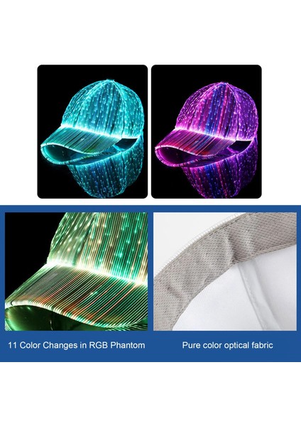 Beyaz Stil LED Işık Beyzbol Şapkası Fiber Optik Kap Nefes Alabilir Yaratıcı Yenilik Parti Dayanıklı Hip-Hop Rgb 11 Renk Değişiklikleri Parlayan Şapkalar (Yurt Dışından) fiyatları