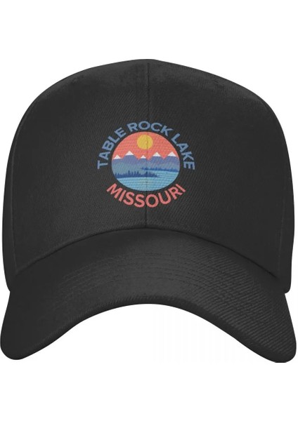 Siyah Stil Table Rock Lake Missouri Tekne Gezisi, Balık Tutma, Yürüyüş, Kamp Şapka Beyzbol Şapkası Vintage Kışlık Şapkalar Kadın Erkek (Yurt Dışından)