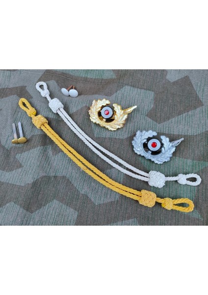 No.6 Stili Ikıncı Dünya Savaşı Ww2 Alman Memuru Vizör Kapağı Rozet Altın Ordusu Panzer Memuru Çeleneği Korkade Seti Metal Tel Çene Kordon Kayışı (Yurt Dışından)