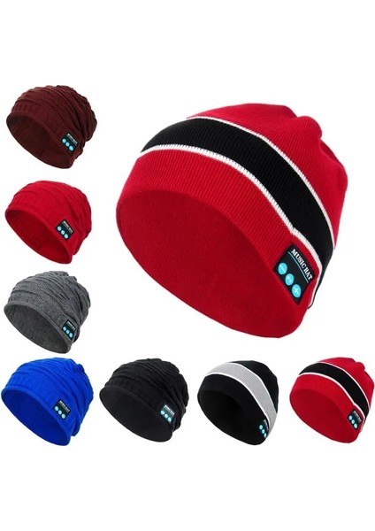 No.5 Tarzı Bluetooth Bere V5.0 Bluetooth Şapka Kablosuz Kulaklık Bere Kulaklıklar Hd Stereo Hoparlörler Dahili Mikrofon Spor Şapka (Yurt Dışından)