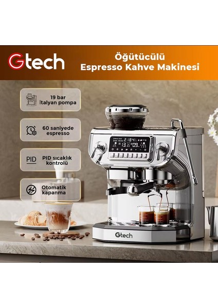 Gtech ST-530ED Espresso Kahve Makinesi, 1 Gruplu, Öğütücülü, Dijital