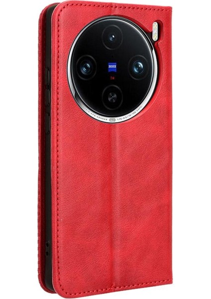 Vivo X100 5g Manyetik Kapatma Cüzdan Pu Deri Için Kılıf (Yurt Dışından)