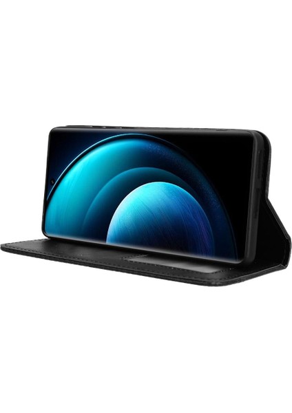 Vivo X100 5g Manyetik Kapatma Cüzdan Pu Deri Için Kılıf (Yurt Dışından)