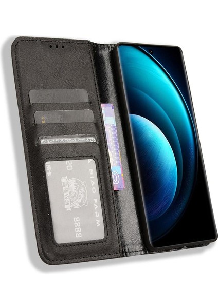 Vivo X100 5g Manyetik Kapatma Cüzdan Pu Deri Için Kılıf (Yurt Dışından)
