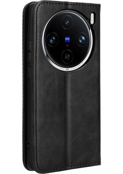Vivo X100 5g Manyetik Kapatma Cüzdan Pu Deri Için Kılıf (Yurt Dışından)