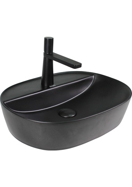 Chloe Matt Black Çanak Lavabo