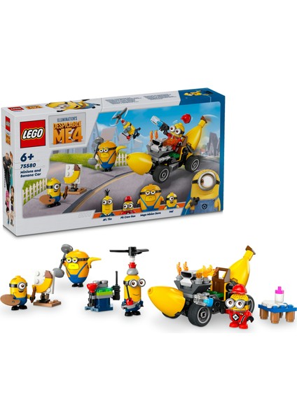 LEGO Despicable Me 4 minyonlar ve Muz Araba 75580 # 6 Yaş ve Üzeri Çocuklar Için Filmden Esinlenen Yaratıcı Oyuncak Yapım Seti (136 Parça)