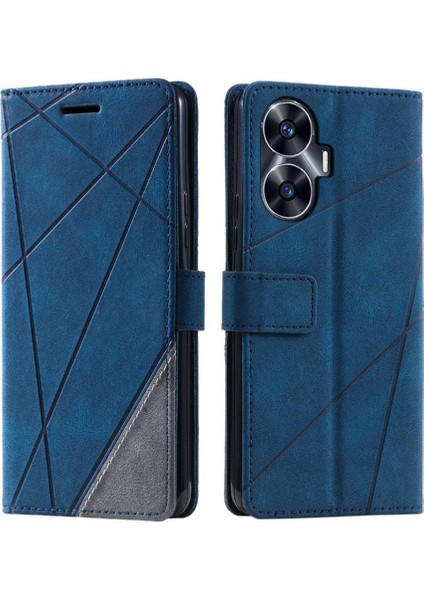 Realme C55 Manyetik Kart Tutucu Için Kickstand Pu Deri Darbeye Dayanıklı (Yurt Dışından)