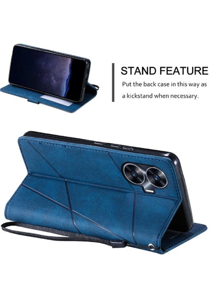 Realme C55 Manyetik Kart Tutucu Için Kickstand Pu Deri Darbeye Dayanıklı (Yurt Dışından) fırsatları