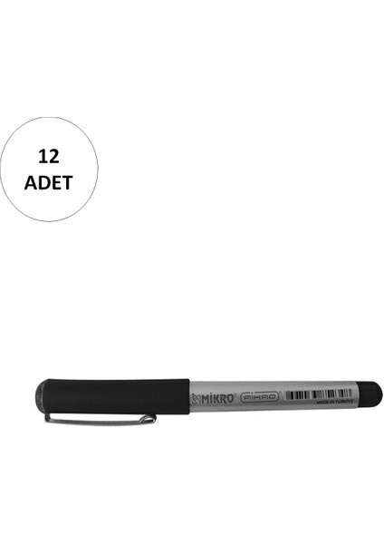 12 Adet 2000A Siyah Roller Tip Kalem