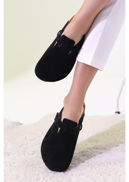 Torino Hakiki Deri Mantar Taban Ortopedik Unısex Terlik