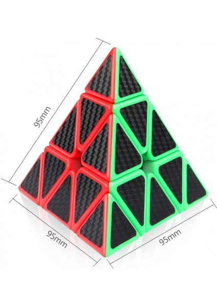 Saytay Piramit Küp, Karbon Fiber Piramit 3x3 Hız Küp Üçgen Küp Bulmaca ST-0011 (Yurt Dışından)